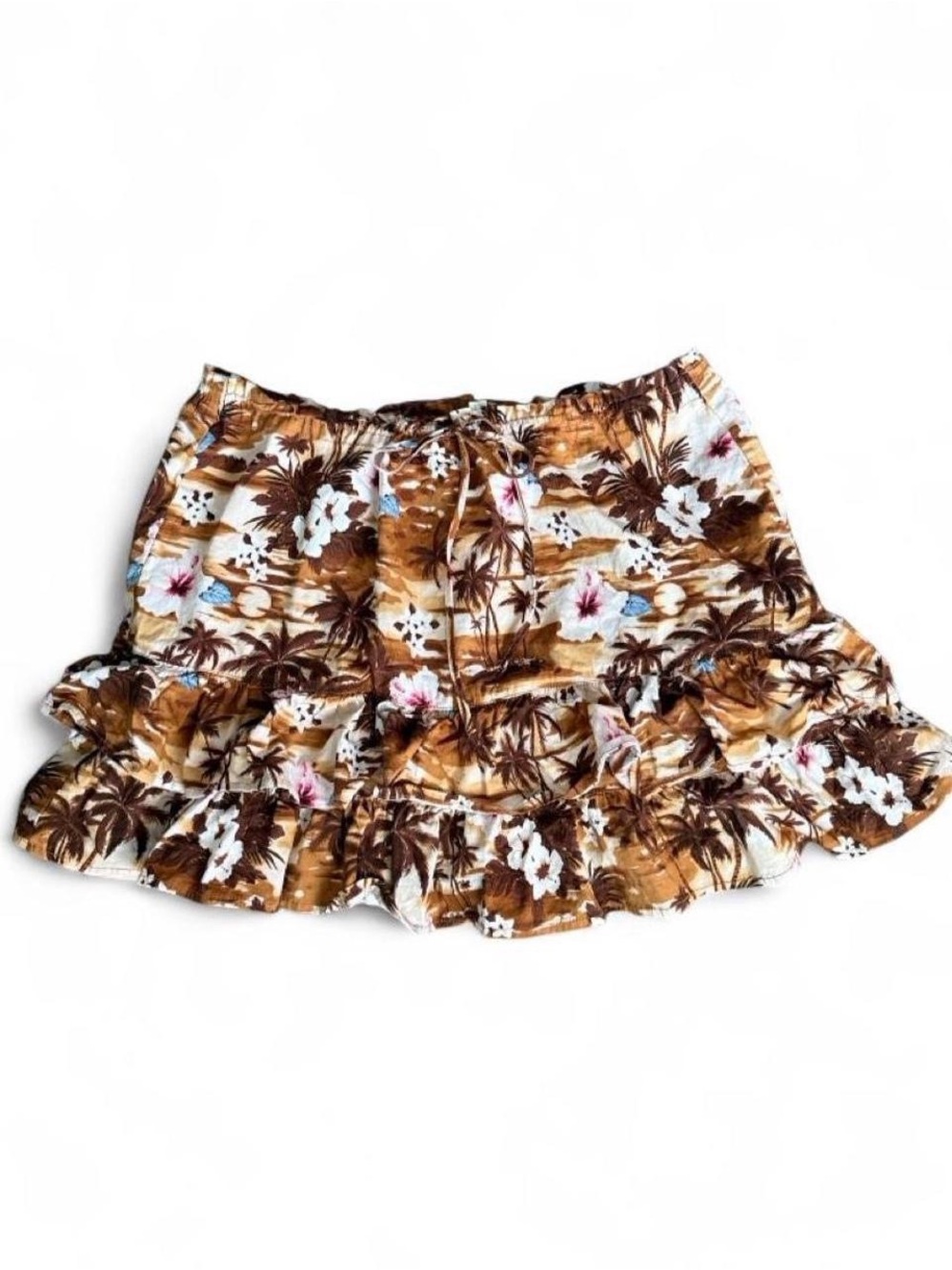 Sideout Brown Tropical Mini Skirt